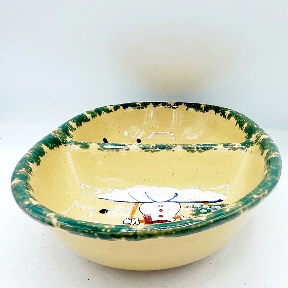 Country Snowman Stoneware Divided‎ Dish by LTD Commodities, Inc